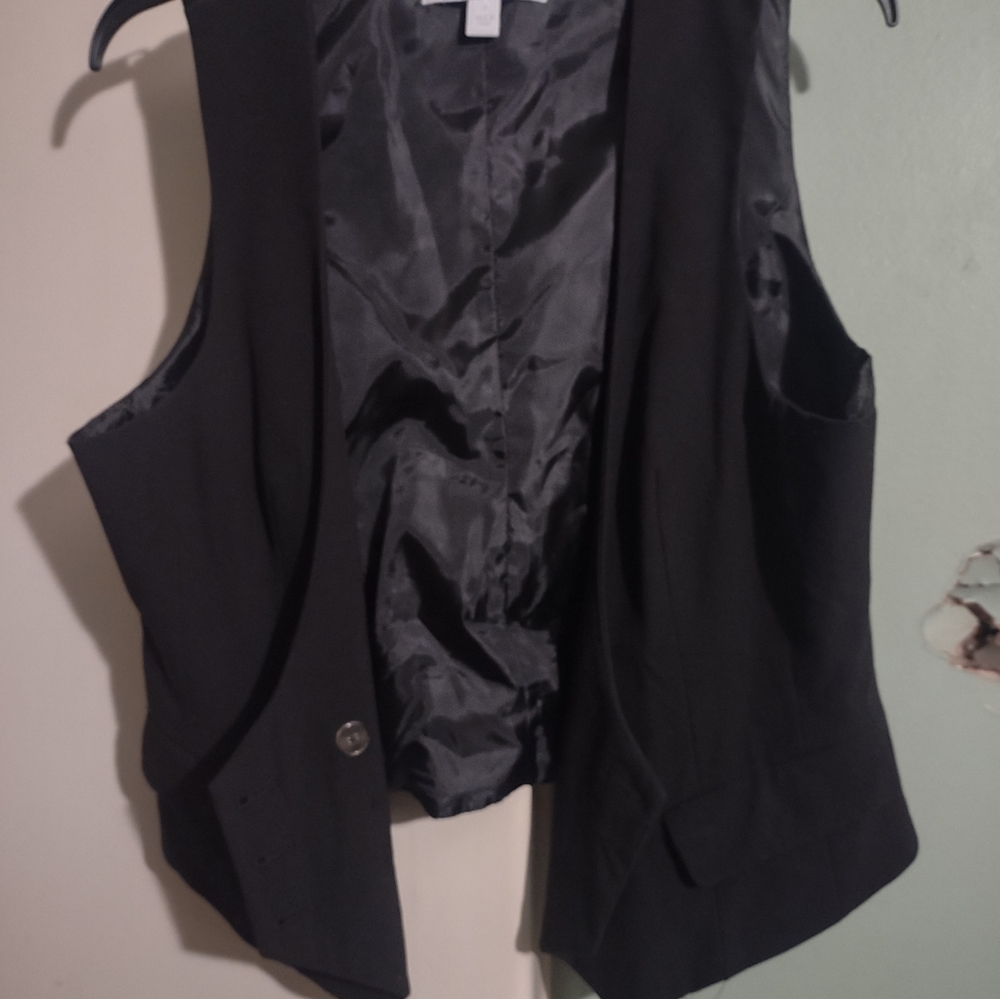 New York Black Stretch lined careerโ vest size medium